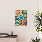 Mid Century Modern Inspired Bird and Leaves Poster Gallery Image 2