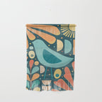 Mid Century Modern Inspired Bird and Leaves Wall Hanging Gallery Image 1