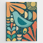 Mid Century Modern Inspired Bird and Leaves Jigsaw Puzzle Gallery Image 1