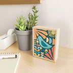 Mid Century Modern Inspired Bird and Leaves Mini Art Print Gallery Image 2