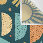Mid Century Modern Inspired Bird and Leaves Wall Tapestry Gallery Image 3