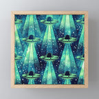 Cosmic UFO - Galactic Green Mini Art Print Gallery Image 1