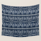 vintage moroccan - dark blue Wall Tapestry Gallery Image 4