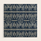 vintage moroccan - dark blue Wood Wall Art Gallery Image 1
