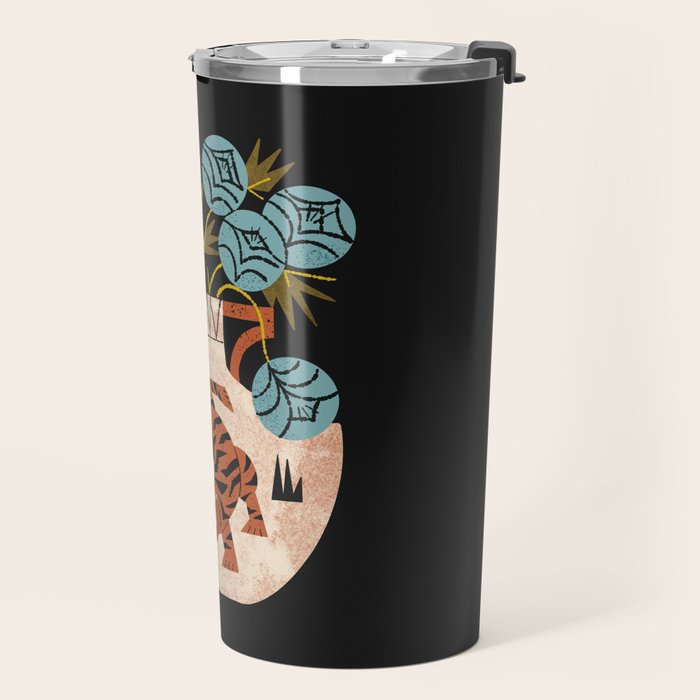 Tiger Vase Bouquet Travel Mug Gallery Image 2