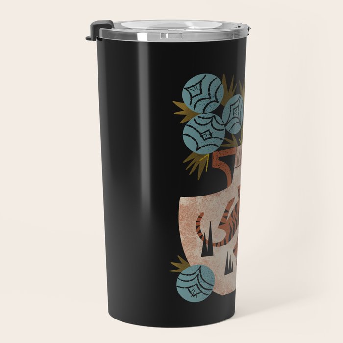 Tiger Vase Bouquet Travel Mug Gallery Image 3