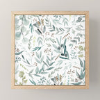 Botanical Eucalyptus Leaves Pattern Mini Art Print Gallery Image 1
