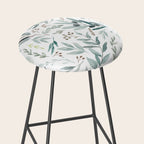 Botanical Eucalyptus Leaves Pattern Stool Gallery Image 2