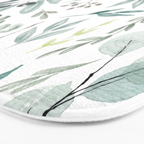 Botanical Eucalyptus Leaves Pattern Bath Mat Gallery Image 3