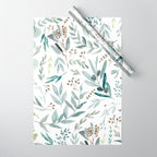 Botanical Eucalyptus Leaves Pattern Wrapping Paper Gallery Image 1