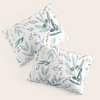 Botanical Eucalyptus Leaves Pattern Pillow Sham Gallery Image 3