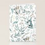 Botanical Eucalyptus Leaves Pattern Stationery Card Gallery Image 2