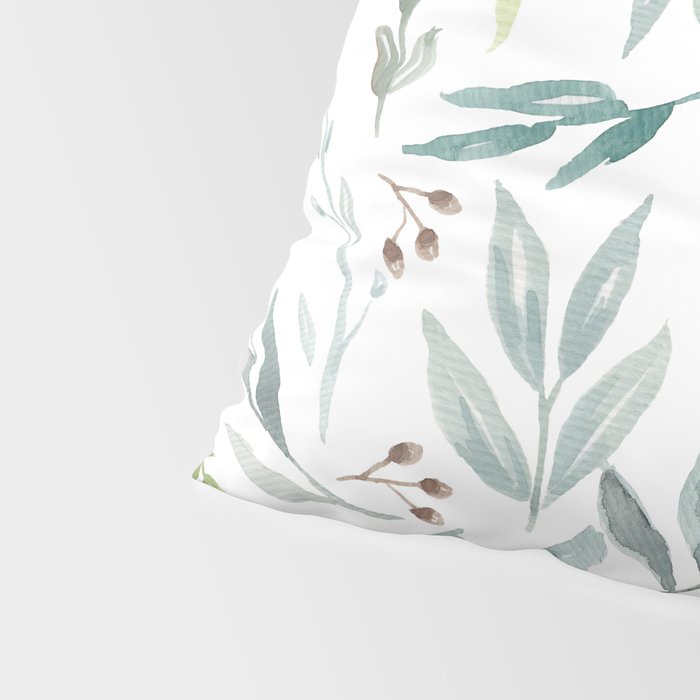 Botanical Eucalyptus Leaves Pattern Pillow Sham Gallery Image 4
