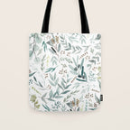 Botanical Eucalyptus Leaves Pattern Tote Bag Gallery Image 1
