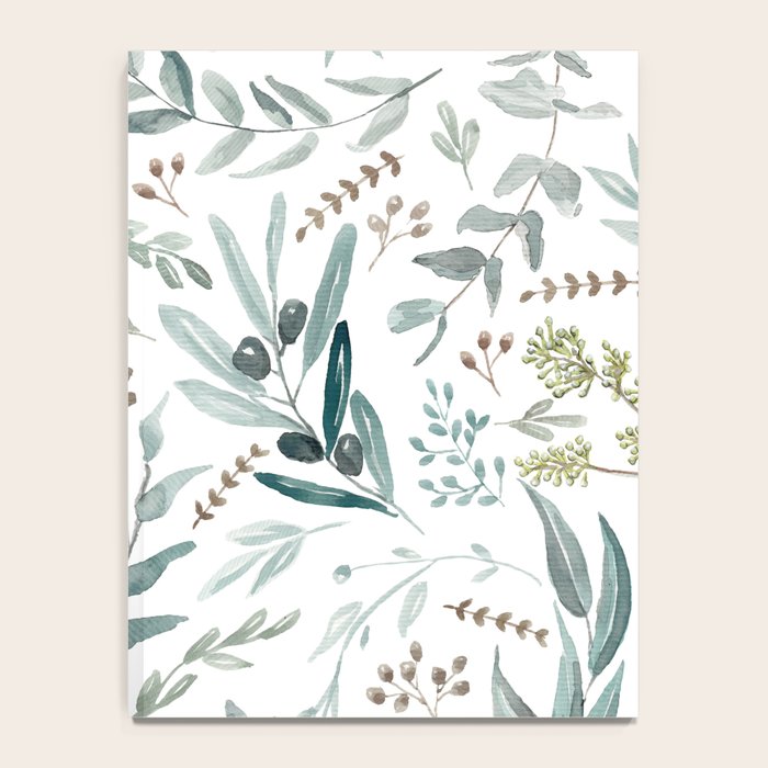 Botanical Eucalyptus Leaves Pattern Notebook Gallery Image 4