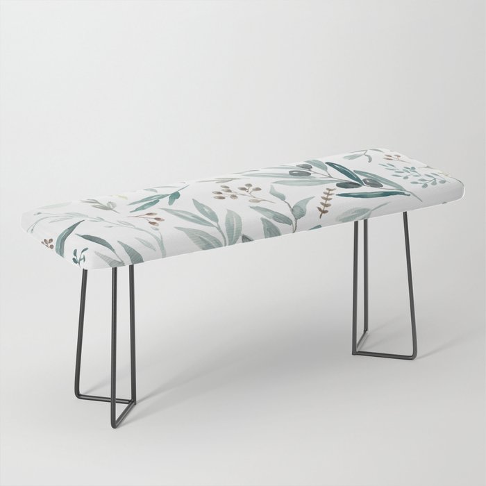 Botanical Eucalyptus Leaves Pattern Bench Gallery Image 1
