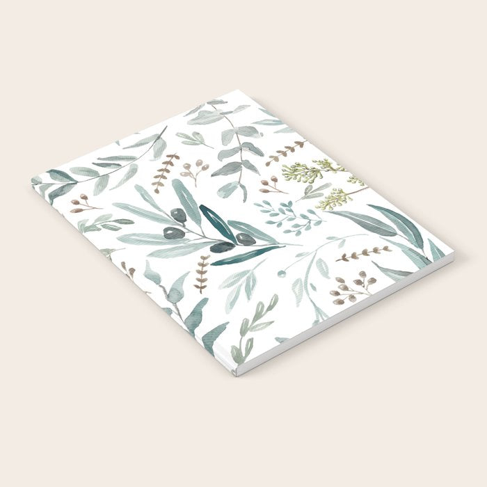 Botanical Eucalyptus Leaves Pattern Notebook Gallery Image 1