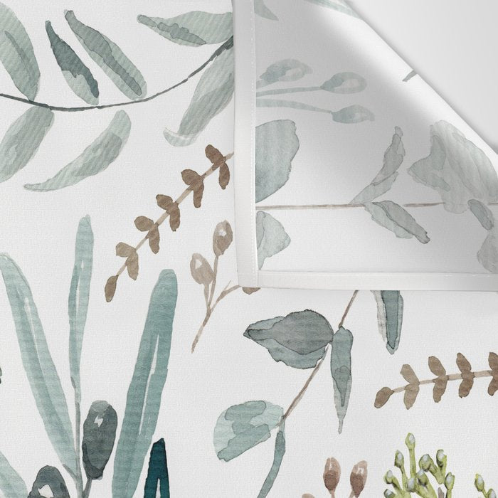 Botanical Eucalyptus Leaves Pattern Wall Tapestry Gallery Image 3