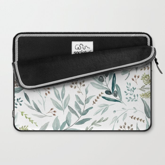 Botanical Eucalyptus Leaves Pattern Laptop Sleeve Gallery Image 2