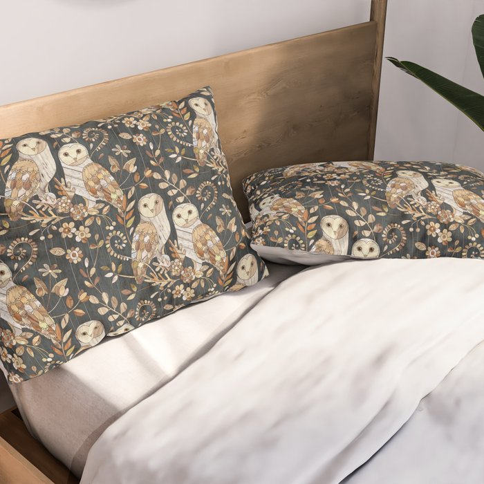 Wooden Wonderland Barn Owl Collage Pillow Sham Gallery Image 2