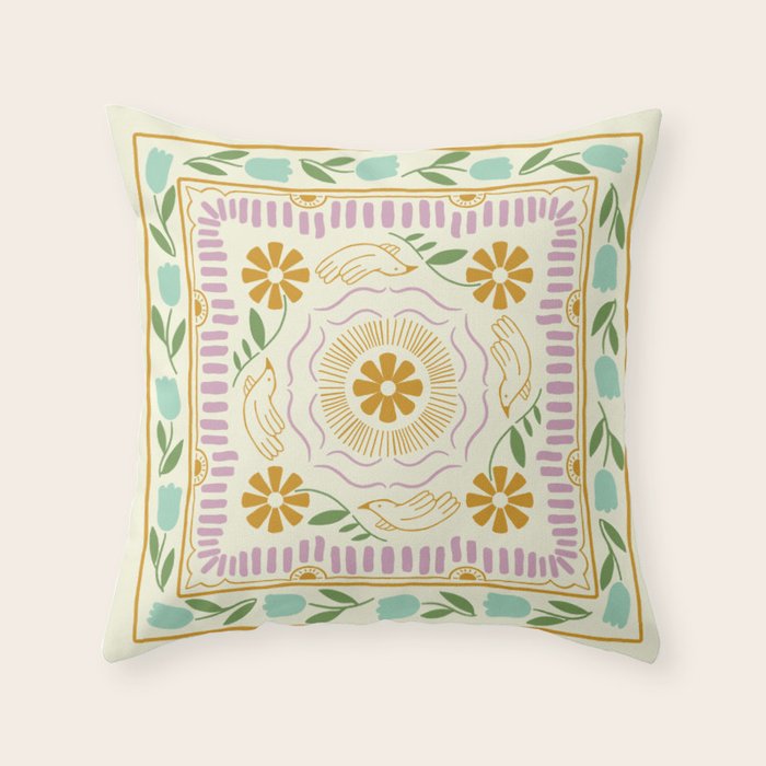 Scandinavian Dove Pattern Throw Pillow Gallery Image 6