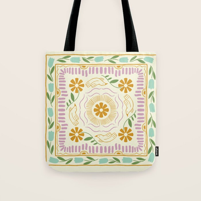 Scandinavian Dove Pattern Tote Bag Gallery Image 1
