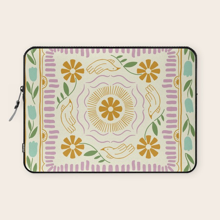 Scandinavian Dove Pattern Laptop Sleeve Gallery Image 1