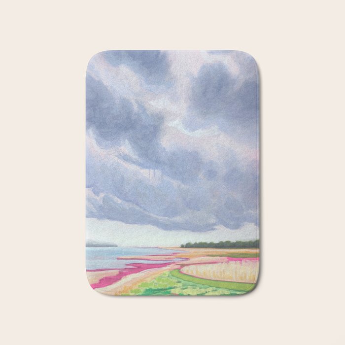 Vertical landscape art with clouds Bath Mat Gallery Image 1