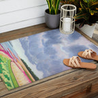Vertical landscape art with clouds Outdoor Rug Gallery Image 2