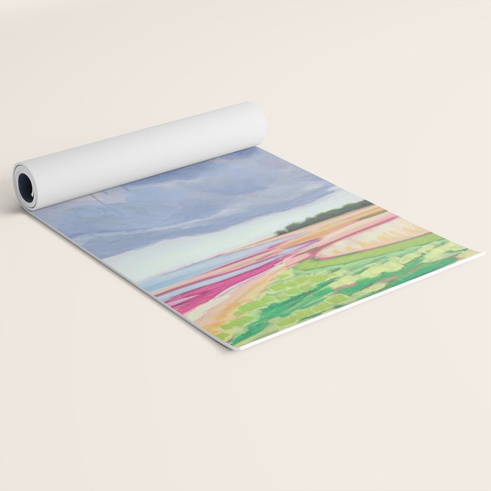 Vertical landscape art with clouds Yoga Mat Gallery Image 2