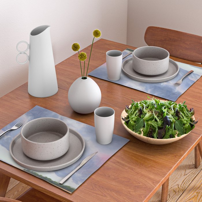 Vertical landscape art with clouds Placemat Gallery Image 2