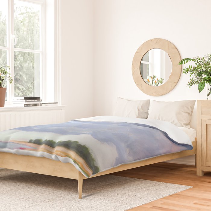 Vertical landscape art with clouds Duvet Cover Gallery Image 2