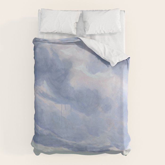 Vertical landscape art with clouds Duvet Cover Gallery Image 1