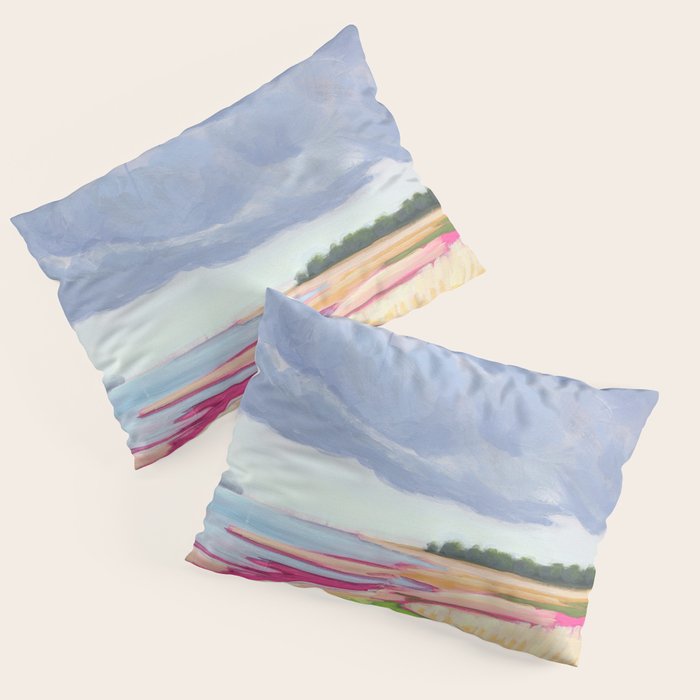 Vertical landscape art with clouds Pillow Sham Gallery Image 1