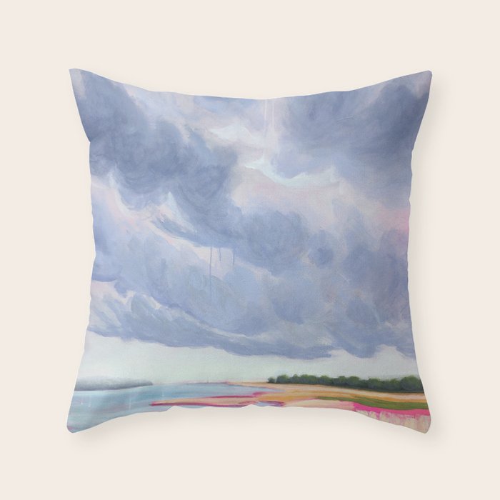 Vertical landscape art with clouds Throw Pillow Gallery Image 6