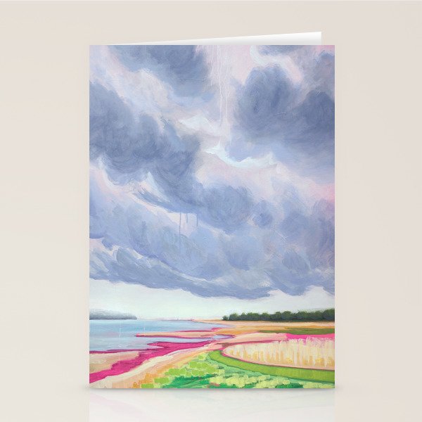 Vertical landscape art with clouds Stationery Card Gallery Image 2
