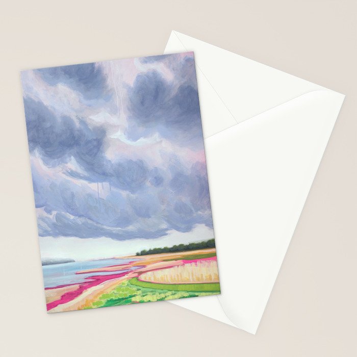 Vertical landscape art with clouds Stationery Card Gallery Image 2