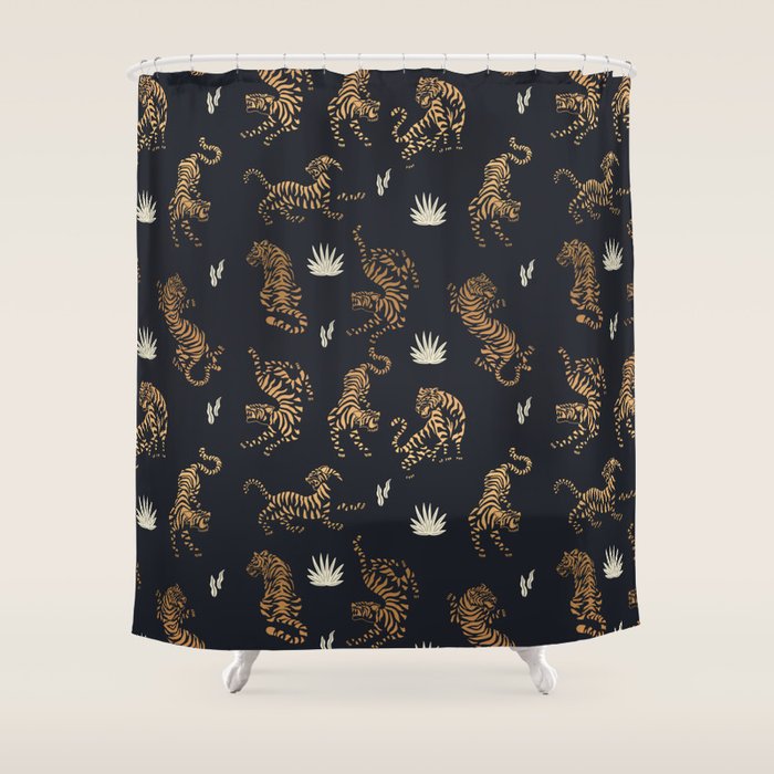 Golden Tigers Shower Curtain Gallery Image 1