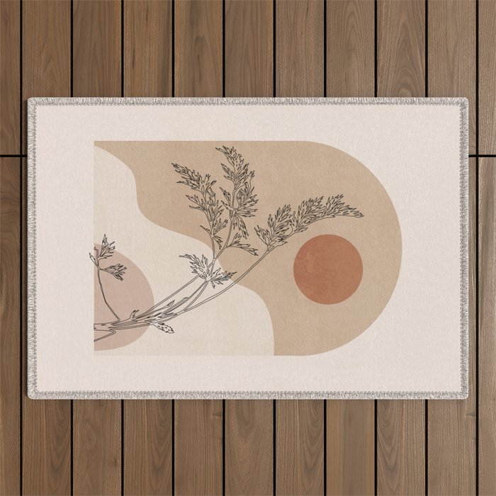 Minimal Abstract Art Landscape 15 Outdoor Rug Gallery Image 1