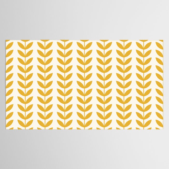 Scandinavian Mid Century Pattern Yellow Tablecloth Gallery Image 2