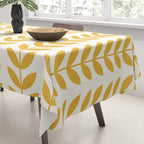 Scandinavian Mid Century Pattern Yellow Tablecloth Gallery Image 3