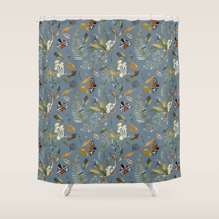 Moths Mystical Woodland B Shower Curtain Gallery Image 1