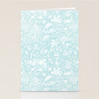 Coastal Daydream hand-drawn ocean collage pattern in mint Stationery Card Gallery Image 2