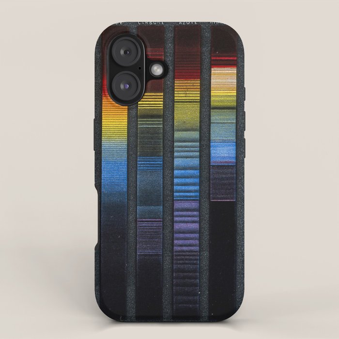 Spectra of various substances, from "Les phénomènes de la physique" (1868) iPhone Case Gallery Image 1