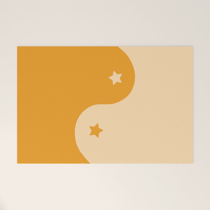 Honey Yin Yang Stars Welcome Mat Gallery Image 1