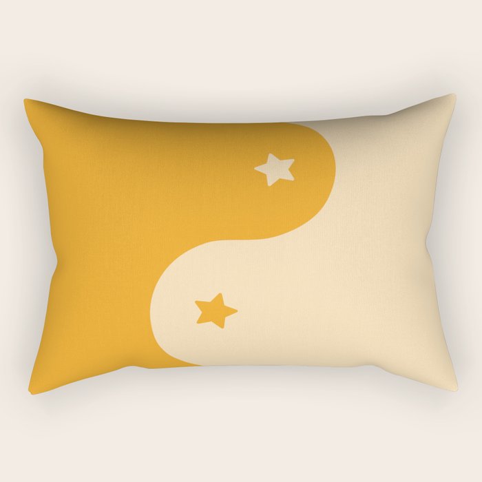 Honey Yin Yang Stars Rectangular Pillow Gallery Image 1