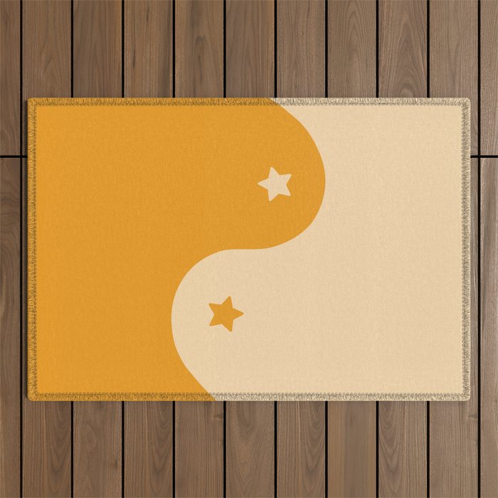 Honey Yin Yang Stars Outdoor Rug Gallery Image 1