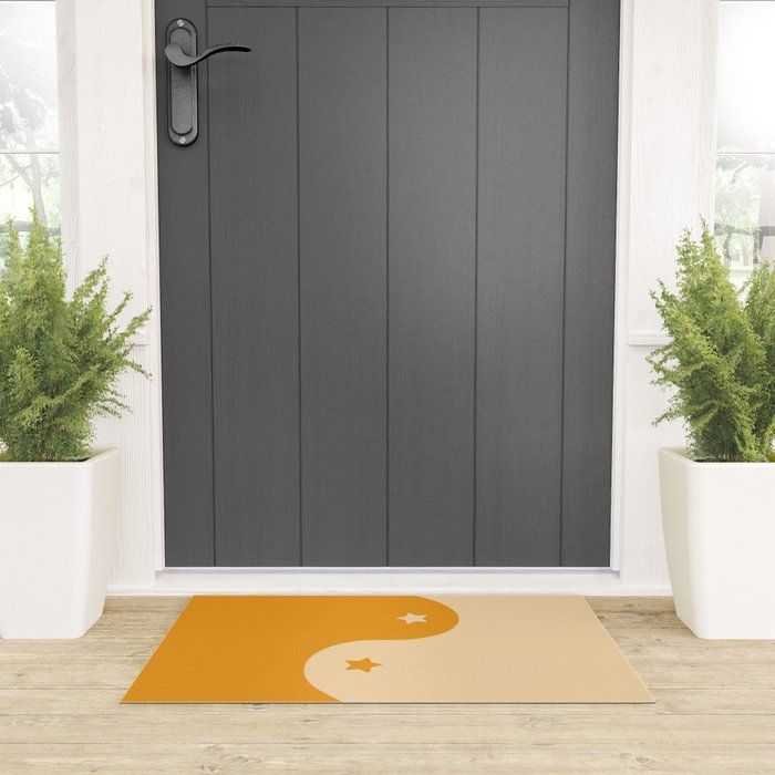 Honey Yin Yang Stars Welcome Mat Gallery Image 3