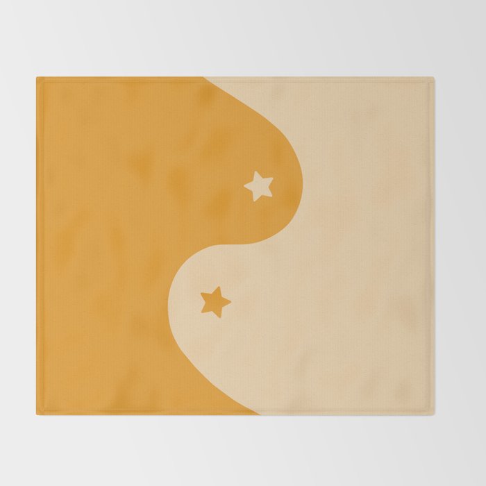 Honey Yin Yang Stars Throw Blanket Gallery Image 2