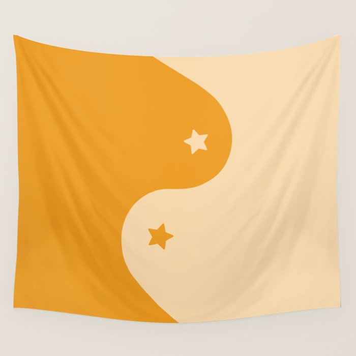 Honey Yin Yang Stars Wall Tapestry Gallery Image 4